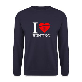 I like to hunt - Unisex Sweatshirt - navy - Front - Alina (178cm) & Michal (187cm)