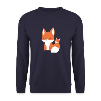 Fox - Vixen - Family - Gift - Fox - Unisex Sweatshirt - navy - Front - Alina (178cm) & Michal (187cm)