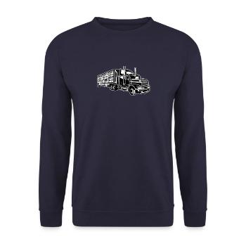 Truck / Truck 01_black white - Unisex Sweatshirt - navy - Front - Alina (178cm) & Michal (187cm)