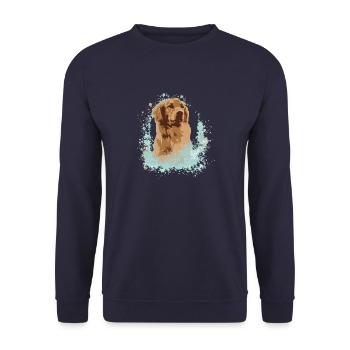 golden retriever, chien, labrador, marron, graffiti - Sweat-shirt Unisexe - marine - Devant - Alina (178cm) & Michal (187cm)