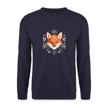 Frosty Fox Treats - Unisex Sweatshirt - navy - Front - Alina (178cm) & Michal (187cm)