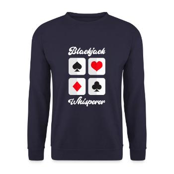 Blackjack Whisperer Funny Casino Gambling Card - Unisex Pullover - Navy - Vorne - Alina (178cm) & Michal (187cm)