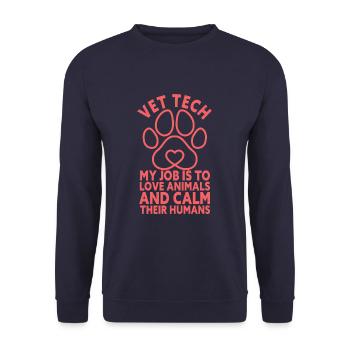 Veterinary Technician Funny Vet Tech - Unisex Pullover - Navy - Vorne - Alina (178cm) & Michal (187cm)