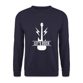 Guitar - Guitar / Let's Rock !!!! Rock band - Unisex Sweatshirt - navy - Front - Alina (178cm) & Michal (187cm)