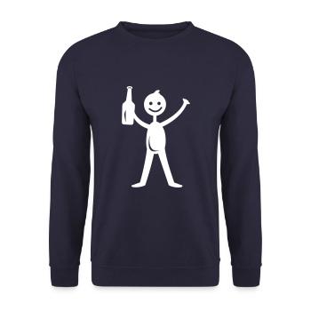 Stick Figure Bière de fête - Sweat-shirt Unisexe - marine - Devant - Alina (178cm) & Michal (187cm)