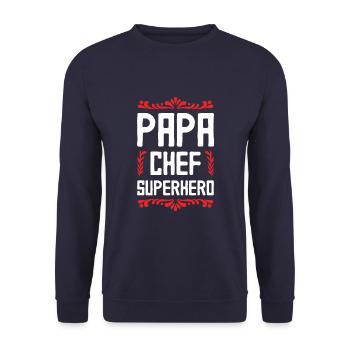 dad superhero dad - Unisex Sweatshirt - navy - Front - Alina (178cm) & Michal (187cm)