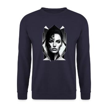 Black and white 2052 - Unisex Sweatshirt - navy - Front - Alina (178cm) & Michal (187cm)
