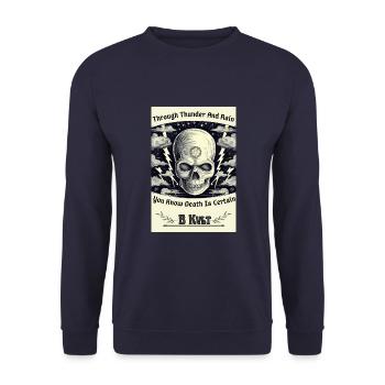 Only Death is Certain - Unisex Sweatshirt - navy - Front - Alina (178cm) & Michal (187cm)