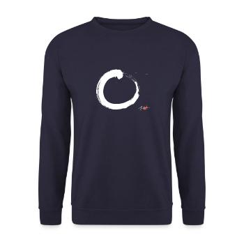 CERCLE ZEN BLANC - Sweat-shirt Unisexe - marine - Devant - Alina (178cm) & Michal (187cm)
