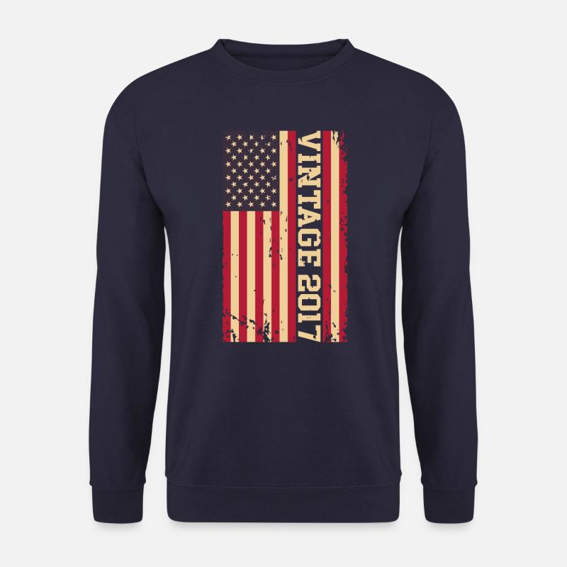 Millésime 2017 Drapeau US - Sweat-shirt Unisexe - marine