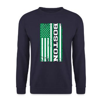 Boston Green US Flag - Unisex Sweatshirt - navy - Front - Alina (178cm) & Michal (187cm)