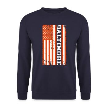 Baltimore Drapeau américain - Sweat-shirt Unisexe - marine - Devant - Alina (178cm) & Michal (187cm)