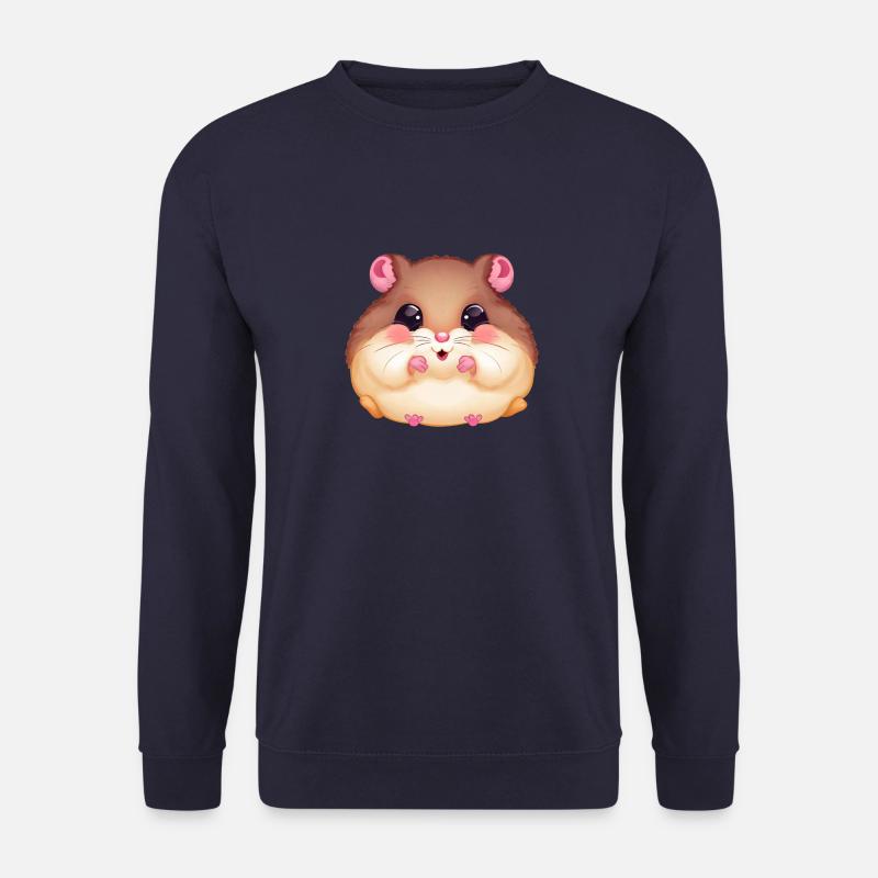 Cute hamster with full cheeks - - Unisex Sweatshirt - navy
