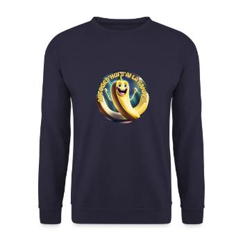 Today I have the Banana - Unisex Sweatshirt - navy - Front - Alina (178cm) & Michal (187cm)