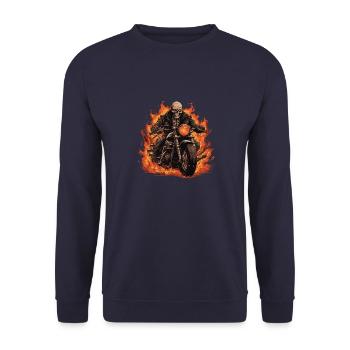Moto Skeleton - Sweat-shirt Unisexe - marine - Devant - Alina (178cm) & Michal (187cm)