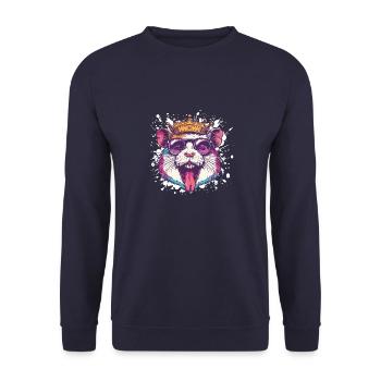 Hamster Geburtstag Lustig Party - Unisex Pullover - Navy - Vorne - Alina (178cm) & Michal (187cm)