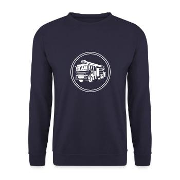 Fire Truck Fire Brigade - Unisex Sweatshirt - navy - Front - Alina (178cm) & Michal (187cm)