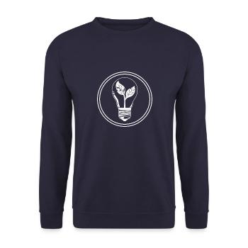 Light Bulb Symbol Energy - Unisex Sweatshirt - navy - Front - Alina (178cm) & Michal (187cm)