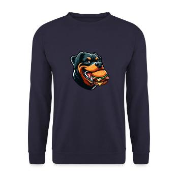 Drôle Rottweiler Hamburger Cheeseburger Rapide Fo - Sweat-shirt Unisexe - marine - Devant - Alina (178cm) & Michal (187cm)