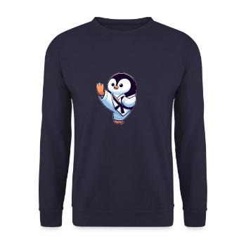 Funny Penguin Karate Martial Arts Martial Arts - Unisex Sweatshirt - navy - Front - Alina (178cm) & Michal (187cm)