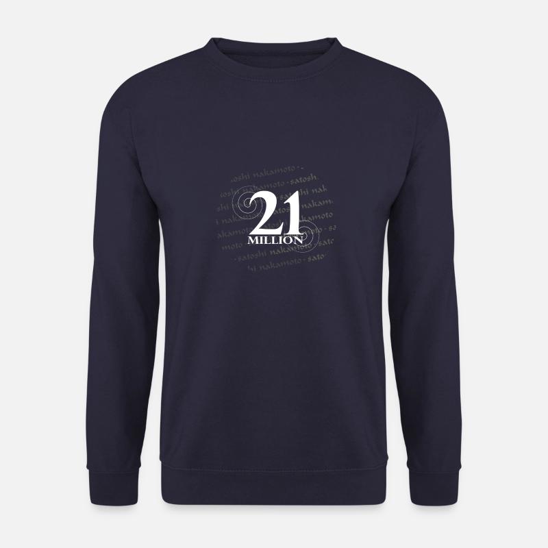 21 Million Bitcoin Tshirt Satoshi Nakamoto - Unisex Pullover - Navy