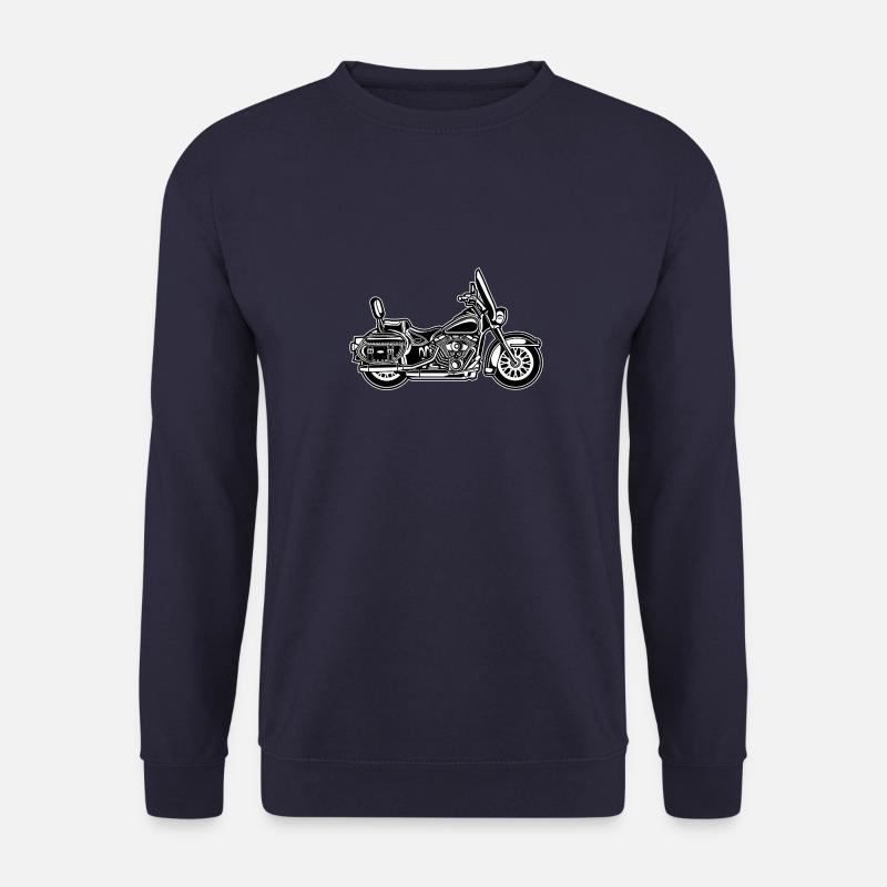 Chopper / Motorrad 06_schwarz weiß - Unisex Pullover - Navy