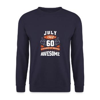 Juillet 1962 - cadeau du 60e anniversaire. Génial. - Sweat-shirt Unisexe - marine - Devant - Alina (178cm) & Michal (187cm)