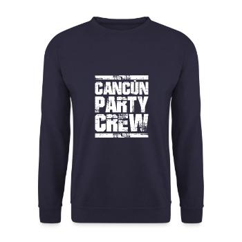 Cancun Party Urlaub Crew - Unisex Pullover - Navy - Vorne - Alina (178cm) & Michal (187cm)