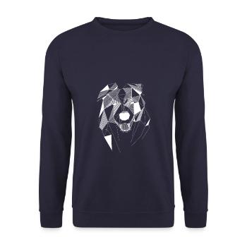 BorderCollie weiß - Unisex Pullover - Navy - Vorne - Alina (178cm) & Michal (187cm)