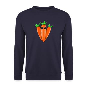 Karotten Gang mit Sonnenbrille - Unisex Pullover - Navy - Vorne - Alina (178cm) & Michal (187cm)