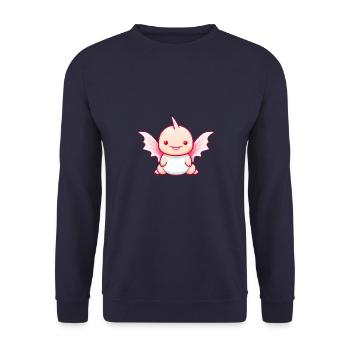 Axolotl rencontre Dino - Imaginative Wings - Sweat-shirt Unisexe - marine - Devant - Alina (178cm) & Michal (187cm)