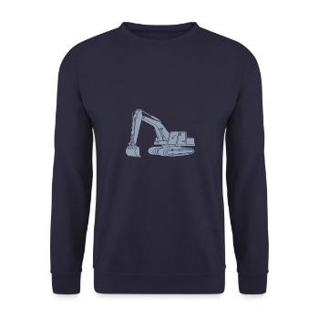 Excavator Driver Silhouette Design - For Construction Equipment Operator - Unisex Sweatshirt - navy - Front - Alina (178cm) & Michal (187cm)