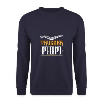 Citation d’une maman camionneuse - Sweat-shirt Unisexe - marine - Devant - Alina (178cm) & Michal (187cm)