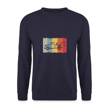 Service de remorquage rétro Silhouette – Vintage Fahrzeu - Sweat-shirt Unisexe - marine - Devant - Alina (178cm) & Michal (187cm)