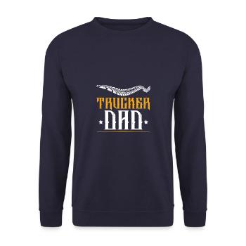 Citation d’un papa camionneur - Sweat-shirt Unisexe - marine - Devant - Alina (178cm) & Michal (187cm)