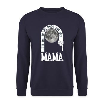 Mama I Love You To The Moon And Back - Unisex Pullover - Navy - Vorne - Alina (178cm) & Michal (187cm)