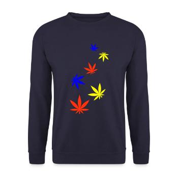 Hemp Leaf Icon - Unisex Sweatshirt - navy - Front - Alina (178cm) & Michal (187cm)