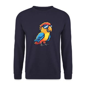 Papagai Cool Comic - Unisex Pullover - Navy - Vorne - Alina (178cm) & Michal (187cm)