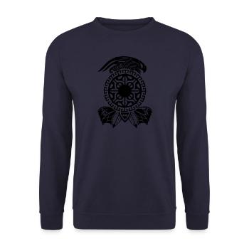 maori tattoo on t-shirt - Unisex Sweatshirt - navy - Front - Alina (178cm) & Michal (187cm)