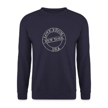 New York - Unisex Sweatshirt - navy - Front - Alina (178cm) & Michal (187cm)