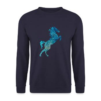 horse - Unisex Sweatshirt - navy - Front - Alina (178cm) & Michal (187cm)