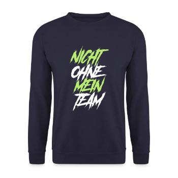 nicht ohne mein team - Unisex Pullover - Navy - Vorne - Alina (178cm) & Michal (187cm)