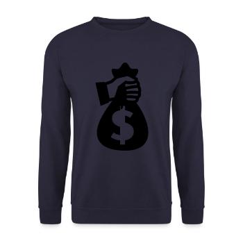 Money Money silhouette - Unisex Sweatshirt - navy - Front - Alina (178cm) & Michal (187cm)