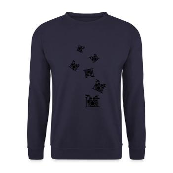 Schlagzeug - Unisex Pullover - Navy - Vorne - Alina (178cm) & Michal (187cm)