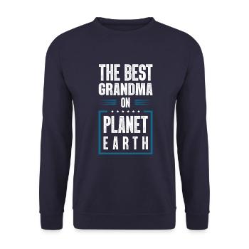 Beste Oma Spruch - Unisex Pullover - Navy - Vorne - Alina (178cm) & Michal (187cm)