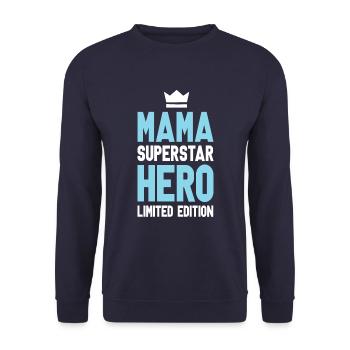 Mama Limited Edition Saying - Unisex Sweatshirt - navy - Front - Alina (178cm) & Michal (187cm)