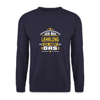 LEHRLING - Unisex Pullover - Navy - Vorne - Alina (178cm) & Michal (187cm)