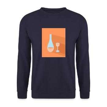 Flasche und Glas - Unisex Pullover - Navy - Vorne - Alina (178cm) & Michal (187cm)