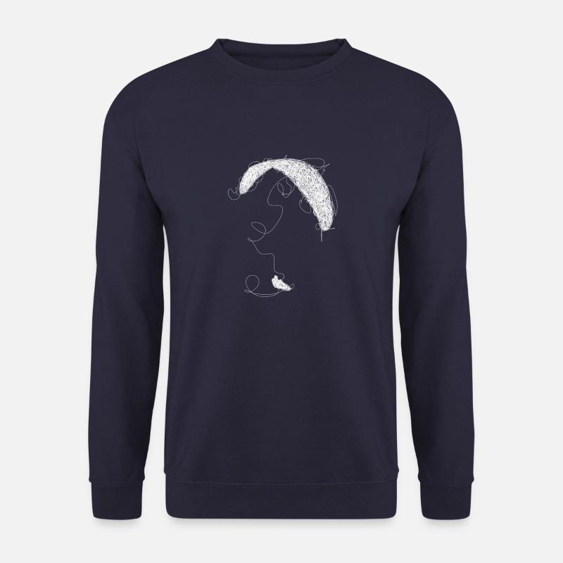 Paraglider scribble white - Unisex Pullover - Navy