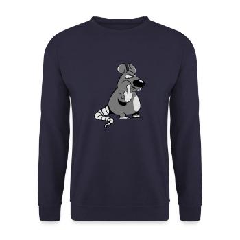 rat stinky fingers funny evil cool - Unisex Sweatshirt - navy - Front - Alina (178cm) & Michal (187cm)